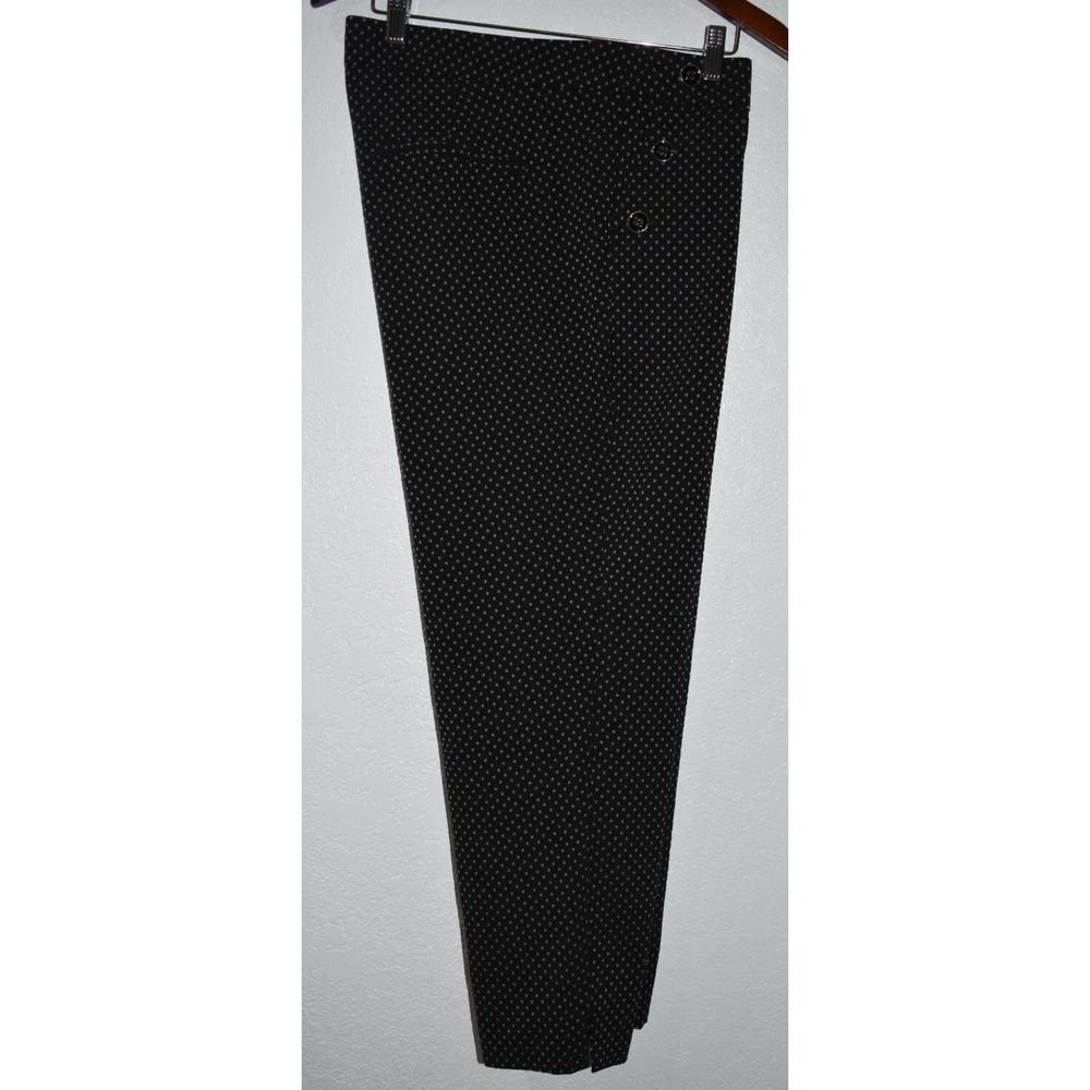 2X Pull-On Stretch Pants Straight Ankle Dotted Print‎ Buttons 2x Jules & Leopold